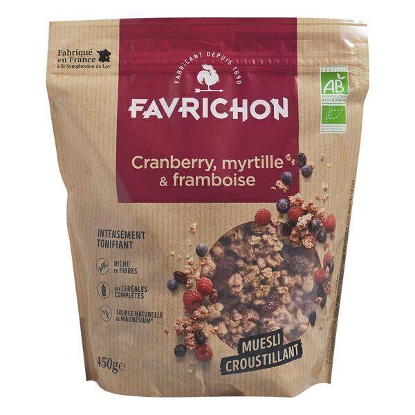 Muesli Croustillant Cranberry Myrtille Framboise 450g