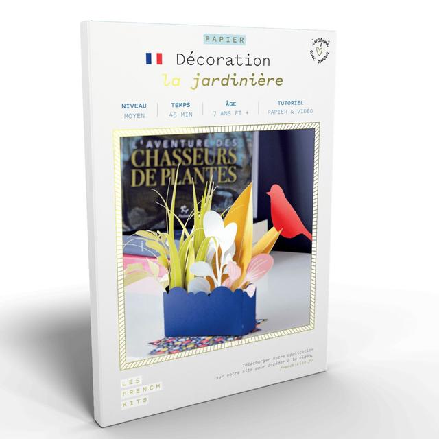 Coffret création en papier - 1 jardinière avec oiseau