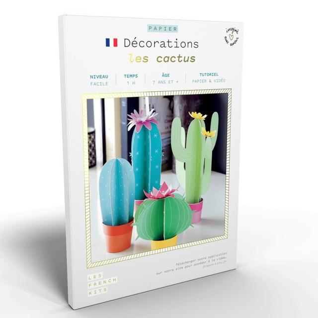 Coffret création en papier - 4 cactus