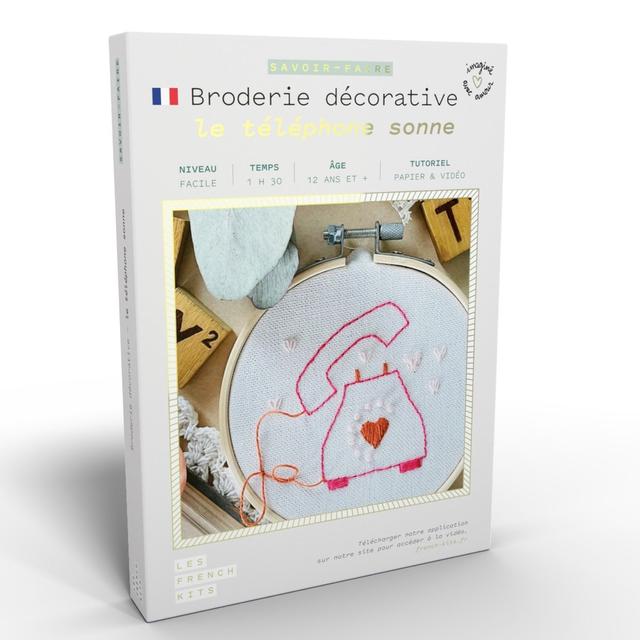 Coffret DIY - Broderie décorative - Le téléphone sonne