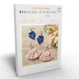 Bijoux Macramé - 2 paires Boucles d'oreilles rose bleu