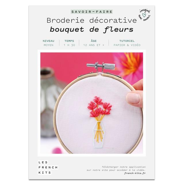 Coffret DIY - Broderie décorative - Bouquet de fleurs