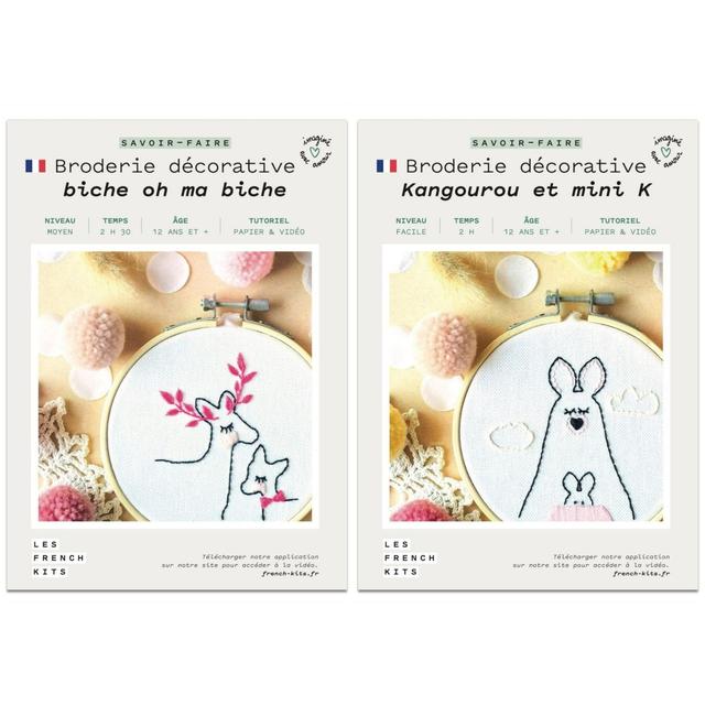 Coffrets 2 Broderies décoratives - Déco enfant - Biche et