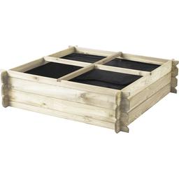 Carré Potager au Sol BASIL - Bois Brut - 100×100×H27cm - 203L