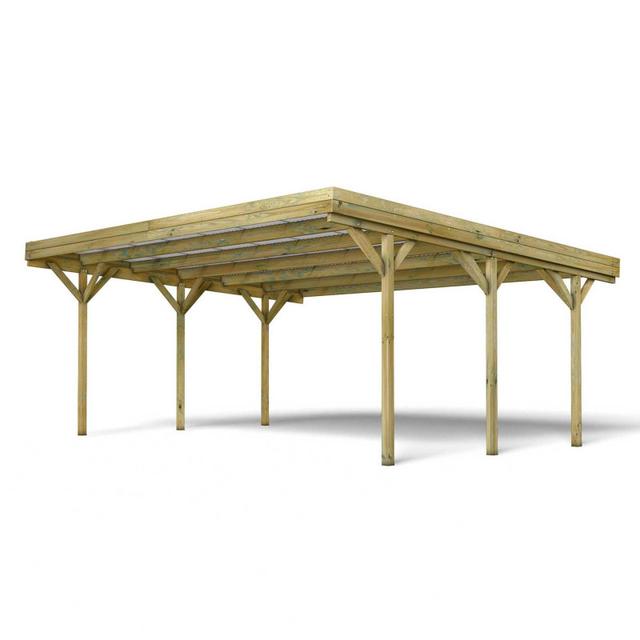 Carport 2 voitures en bois traité 29,6 m² - Jean