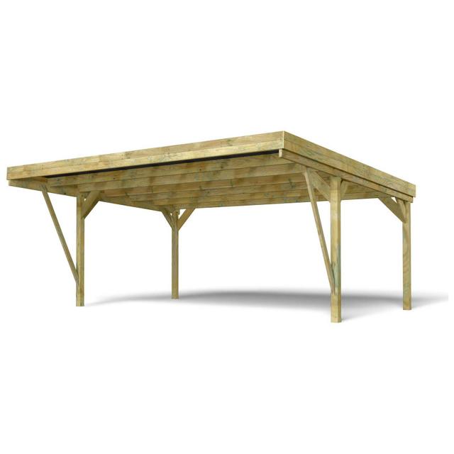 Carport 2 voitures en bois traité 29,2 m² - Victor Design