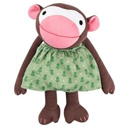 Doudou Poupée Singe Frida 32cm robe verte Coton Bio