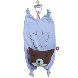 Doudou Attache Tétine Renard Bleu Philip Coton Bio