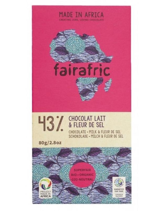 Chocolat au lait 43% à la fleur de sel 80g