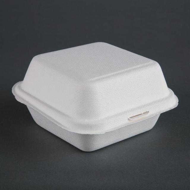 Lot de 500 boîtes à Hamburger Compostable en Bagasse - Fiesta Gr