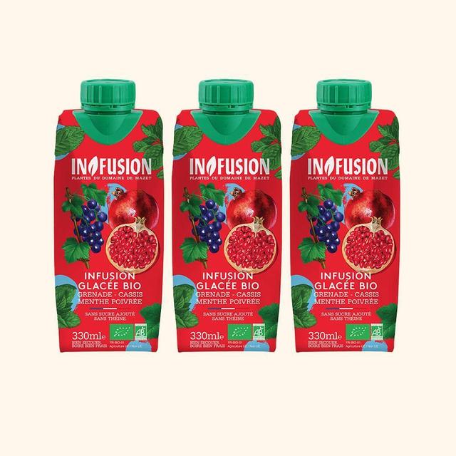 Infusion Glacee Grenade Cassis Menthe Poivree Bio - 3 x 33cl