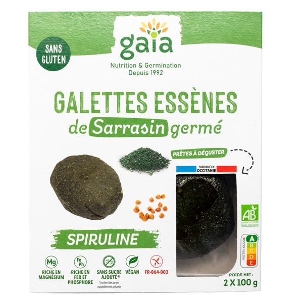 Galettes Essènes de sarrasin germé spiruline 2x100g sans gluten