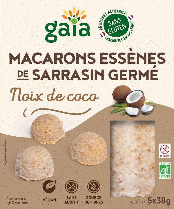 Macarons Essènes de sarrasin germé coco 5x38g sans gluten