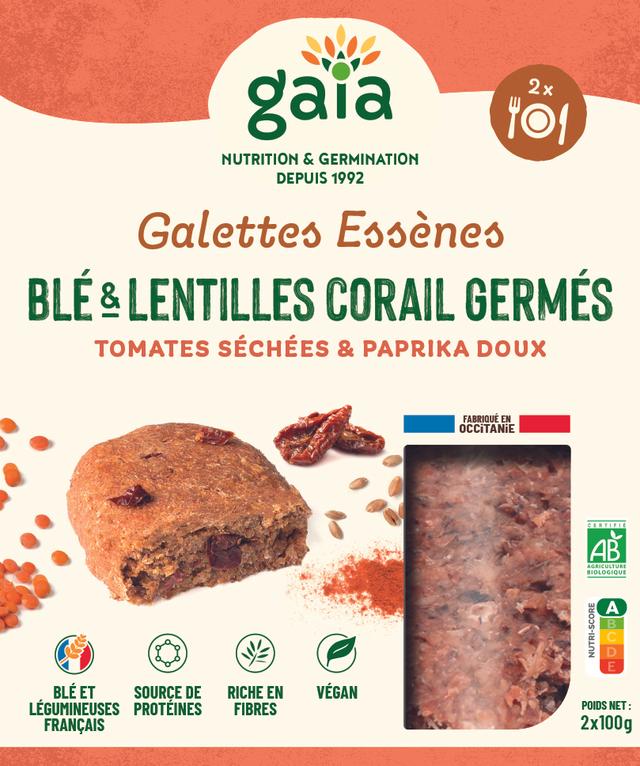 Galettes essènes blé lentilles corail tomate et paprika 2x100g