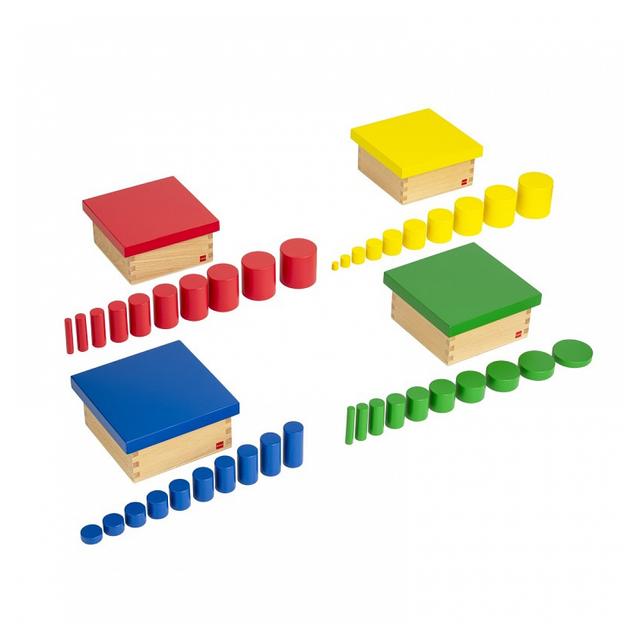 Ensemble de blocs cylindriques sans boutons - jeu Montessori