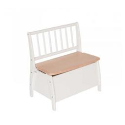 Banc Coffre bois BAMBINO Couleur Blanc Naturel