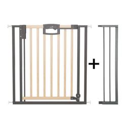 Barrière Easylock Plus métal et bois96.5-104.5cm blanc et gris