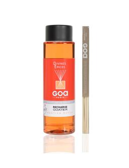 Recharge de parfum Divines Épices - Goa 250ml + 1 pack rotin