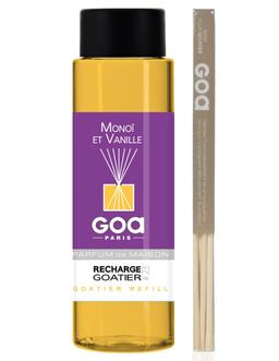 Recharge de parfum Monoï & Vanille - Goa 250ml + 1 pack rotin