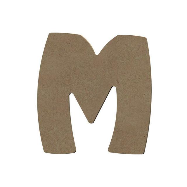 Lettre majuscule M en bois MDF à décorer - 15 cm