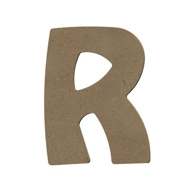 Lettre majuscule R en bois MDF à décorer - 8 cm