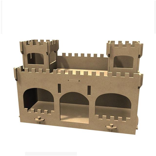 Château fort en bois MDF à décorer - 47 x 31 cm