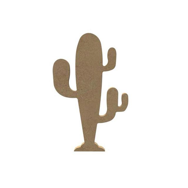 Cactus sur pied en bois MDF à décorer - 15 cm