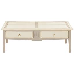 Table basse 2 tiroirs 120 cm - merisier massif