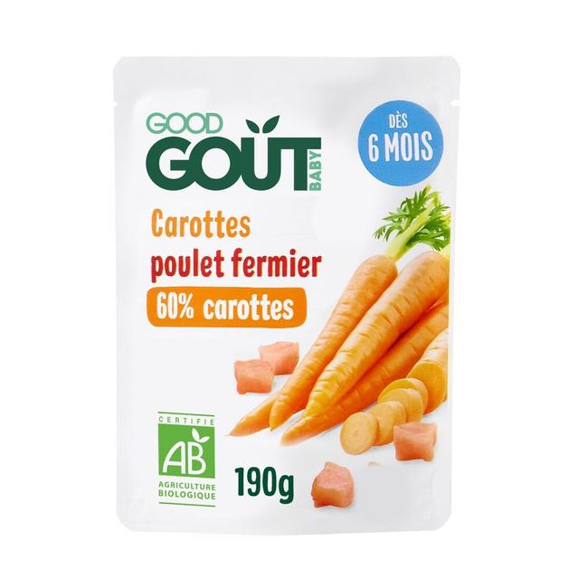 Plat carottes poulet fermier 190g Dès 6 mois