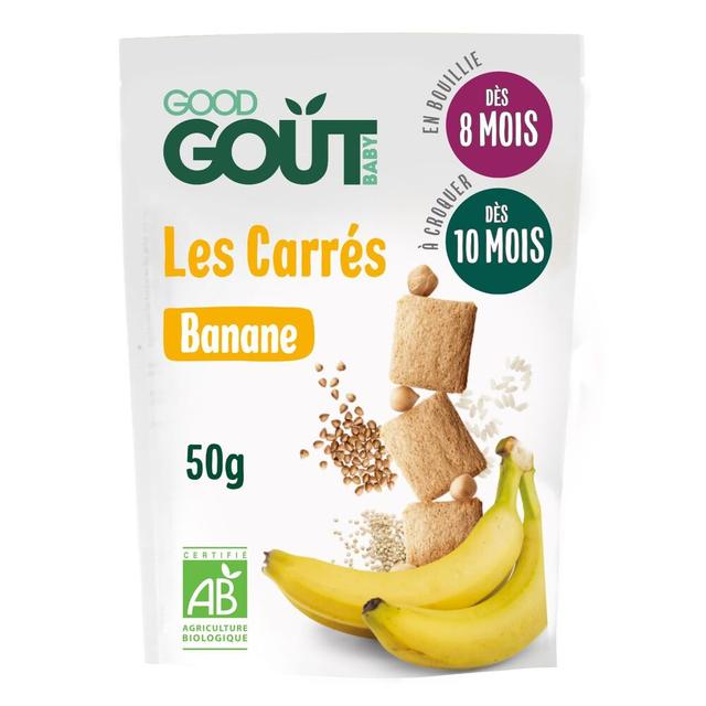 Biscuits carrés à la banane 50g - Dès 8 mois