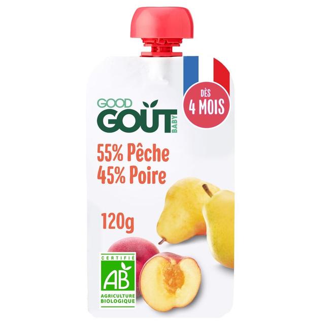 Gourde pêche poire 120g - Dès 4 mois