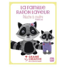 La famille raton laveur - Peluches à coudre