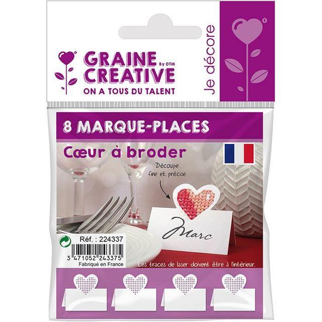 8 marque-places Coeur à broder