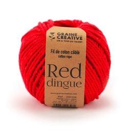 Coton pour macramé ø 2,5 mm x 80 m - rouge