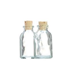 2 mini bouteilles en verre 6 cm avec bouchon liège