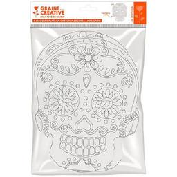 6 masques plats en carton à colorier - Calavera mexicaine