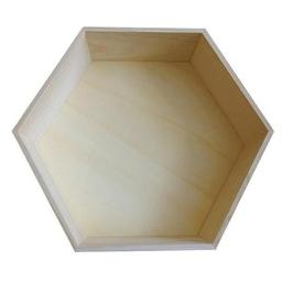 Etagère hexagonale en bois 30 x 26 x 10 cm