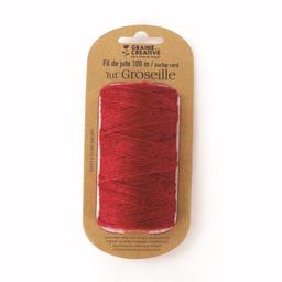 Bobine de fil de jute - Rouge - 100 m x 2 mm