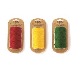 3 bobines de fil de jute 100 m x 2 mm - jaune-vert-rouge