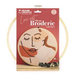 Kit broderie décorative visage line art