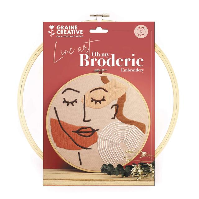 Kit broderie décorative visage line art