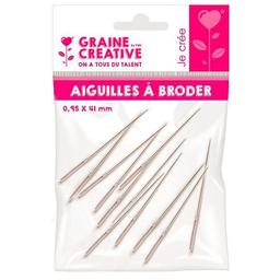 12 aiguilles à broder 4,1 cm x 0,95 mm