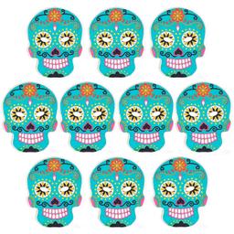 60 masques plats en carton à colorier - Calavera mexicaine