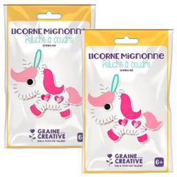 2 kits peluches à coudre - Licorne Mignonne