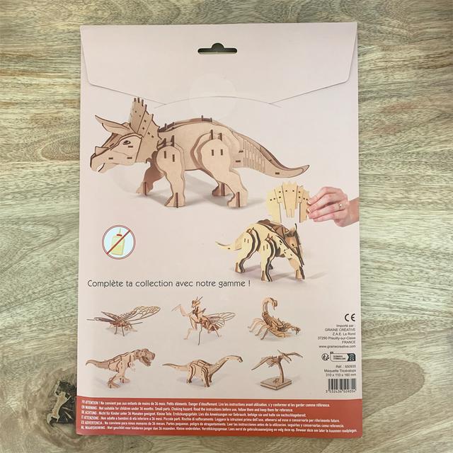 Maquette 3D en bois - Tricératops