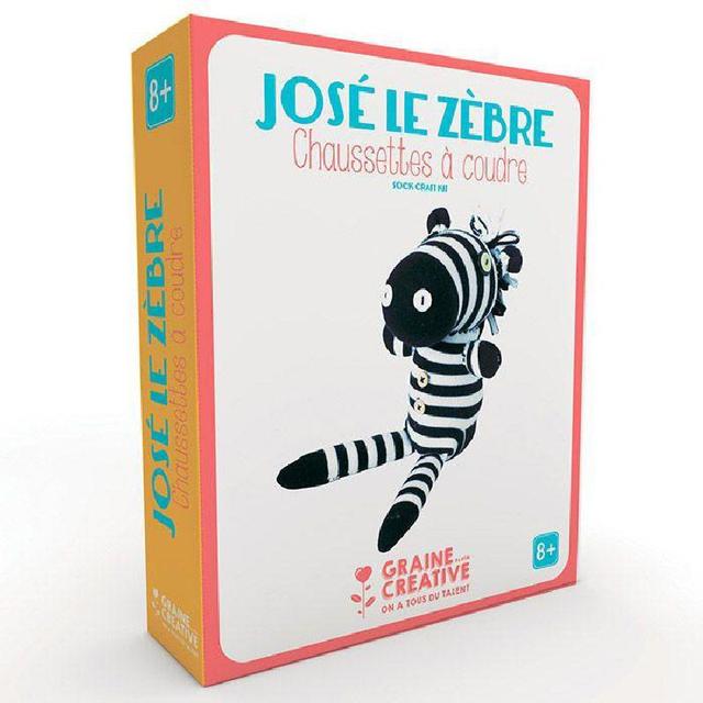 Doudou à faire soi-même - José le Zèbre, chaussette à coudre