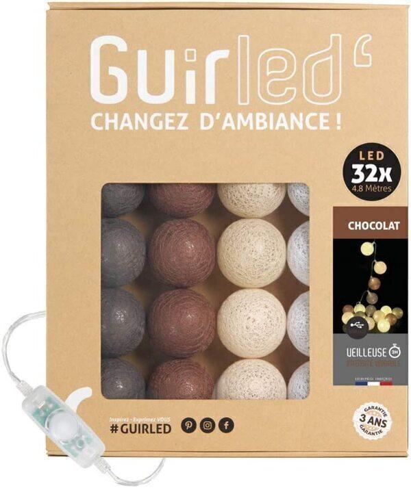 Guirlande boule lumineuse LED USB 32 boules 4,8m - Chocolat