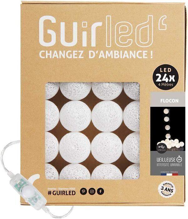 Guirlande boule lumineuse LED USB 24 boules 4m - Flocon