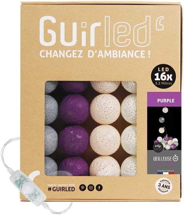 Guirlande boule lumineuse LED USB 16 boules 3,2m - Purple