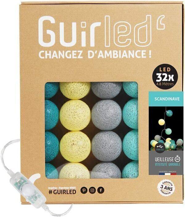 Guirlande boule lumineuse LED USB 32 boules 4,8m - Scandinave